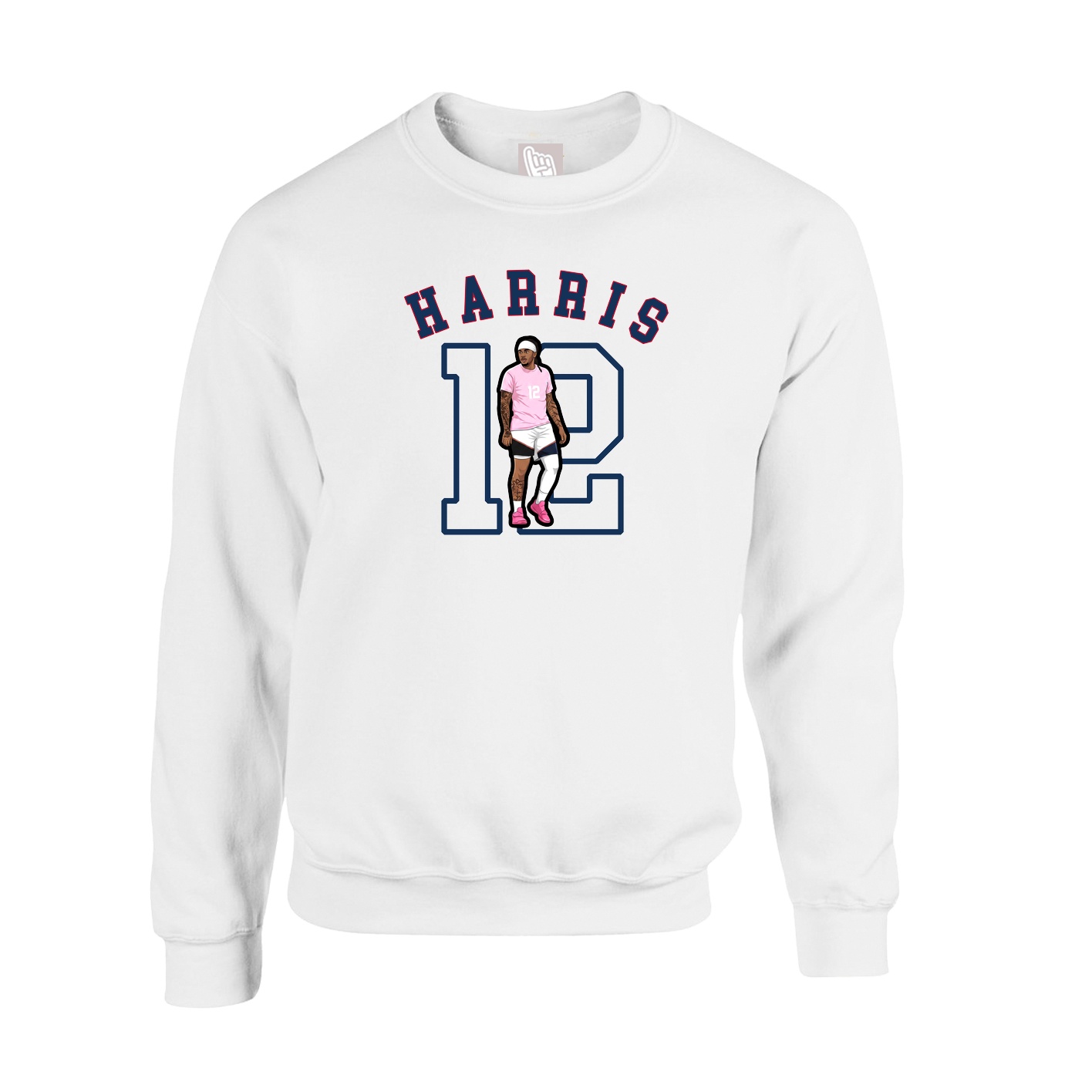 Fleece Crew — Shirsey Arch in White