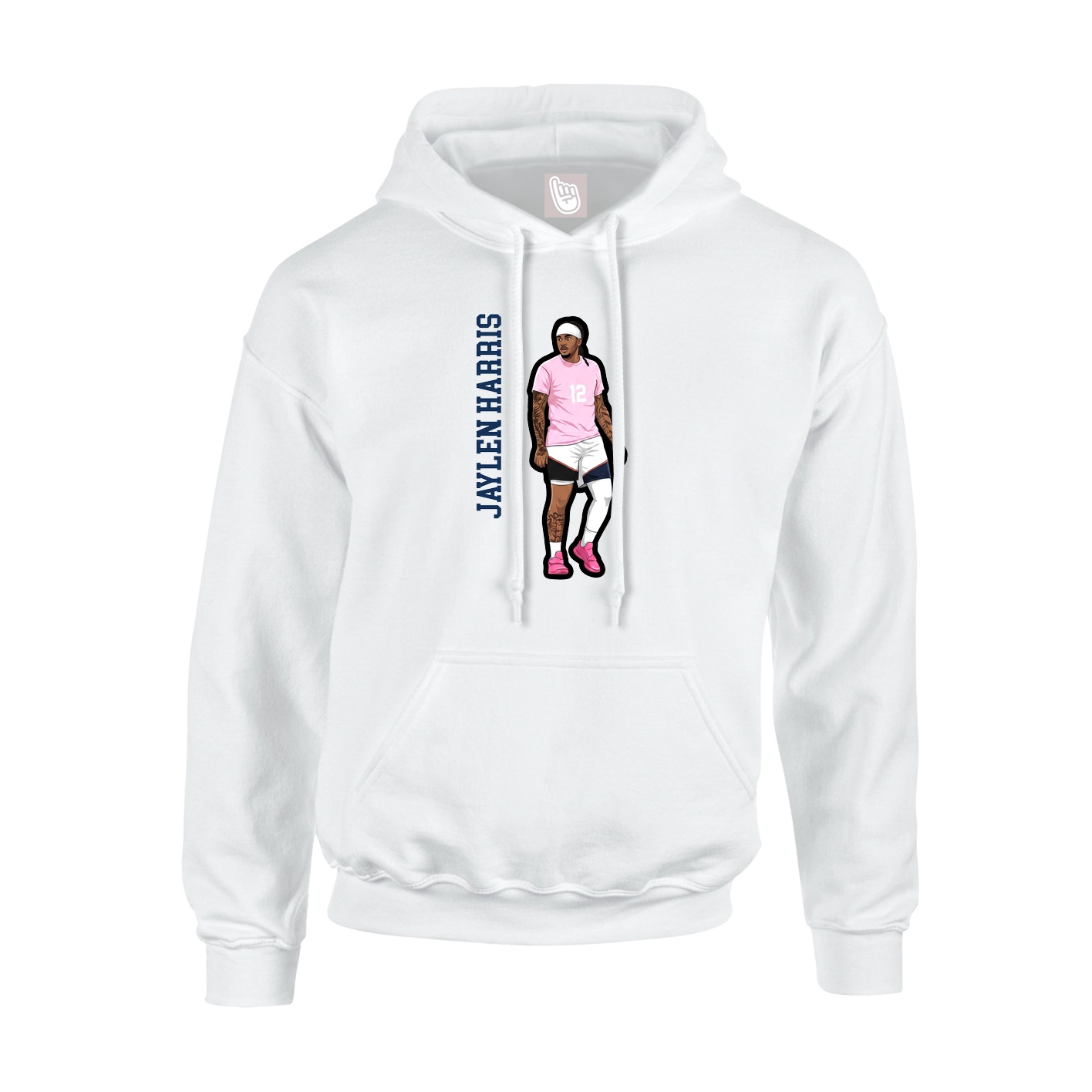 Youth Hoodie — Name Vertical in White