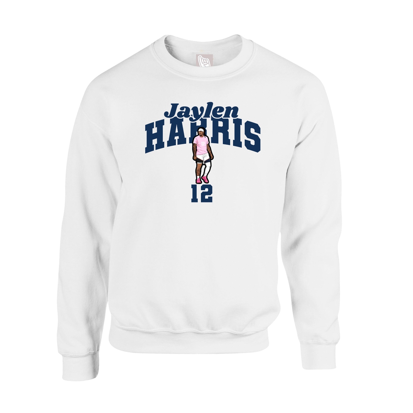 Fleece Crew — Signature Arch in White