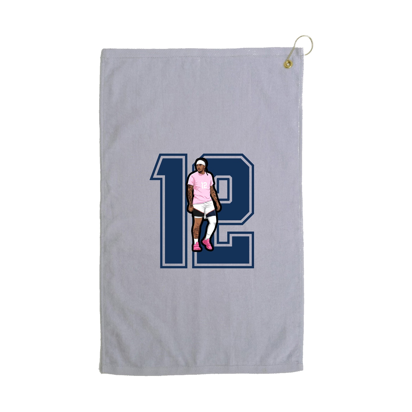 Golf Towel — Number in Grey