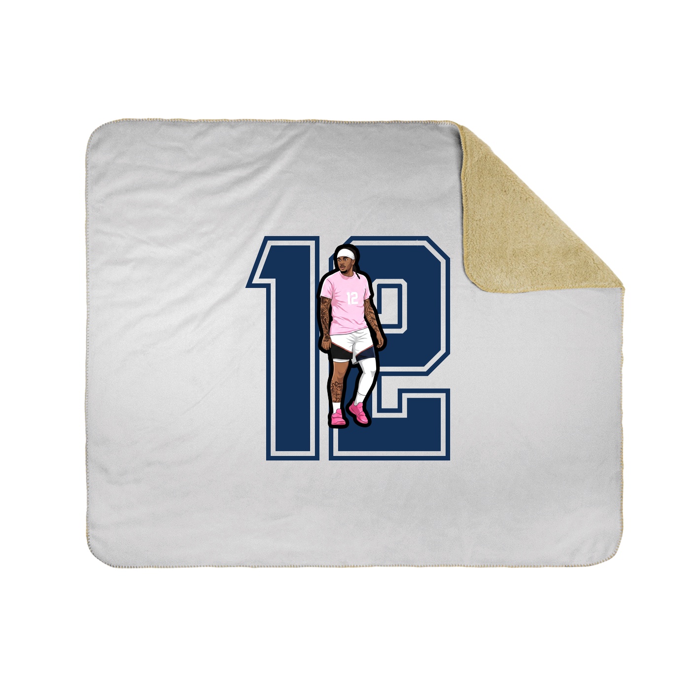 Throw Blanket — Number in White