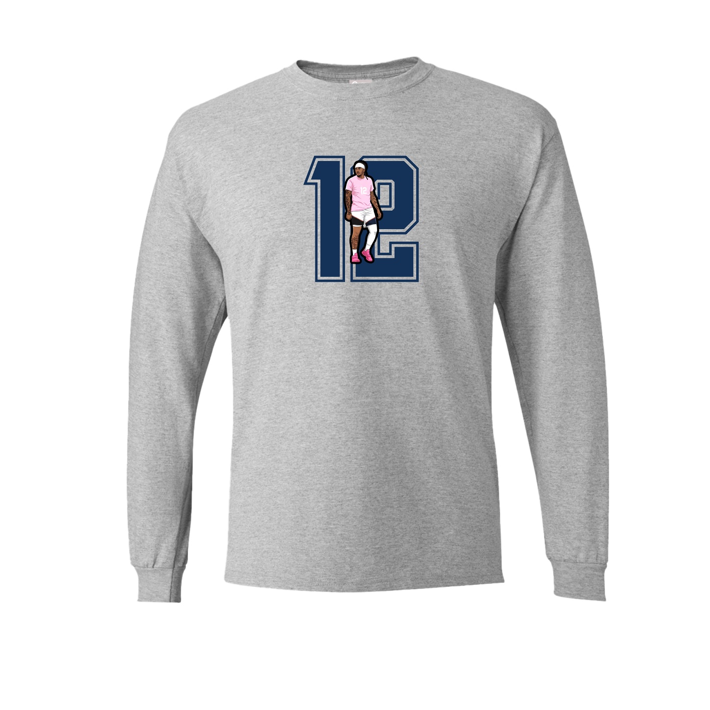 Long Sleeve Tee — Number in Grey