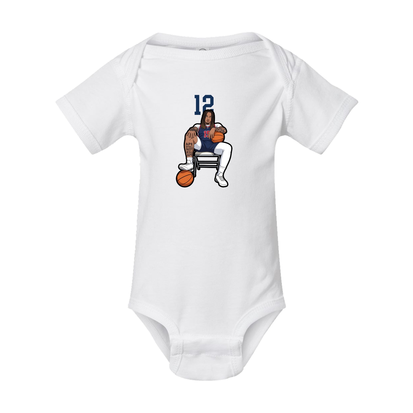 Baby Onesie — Number Top in White