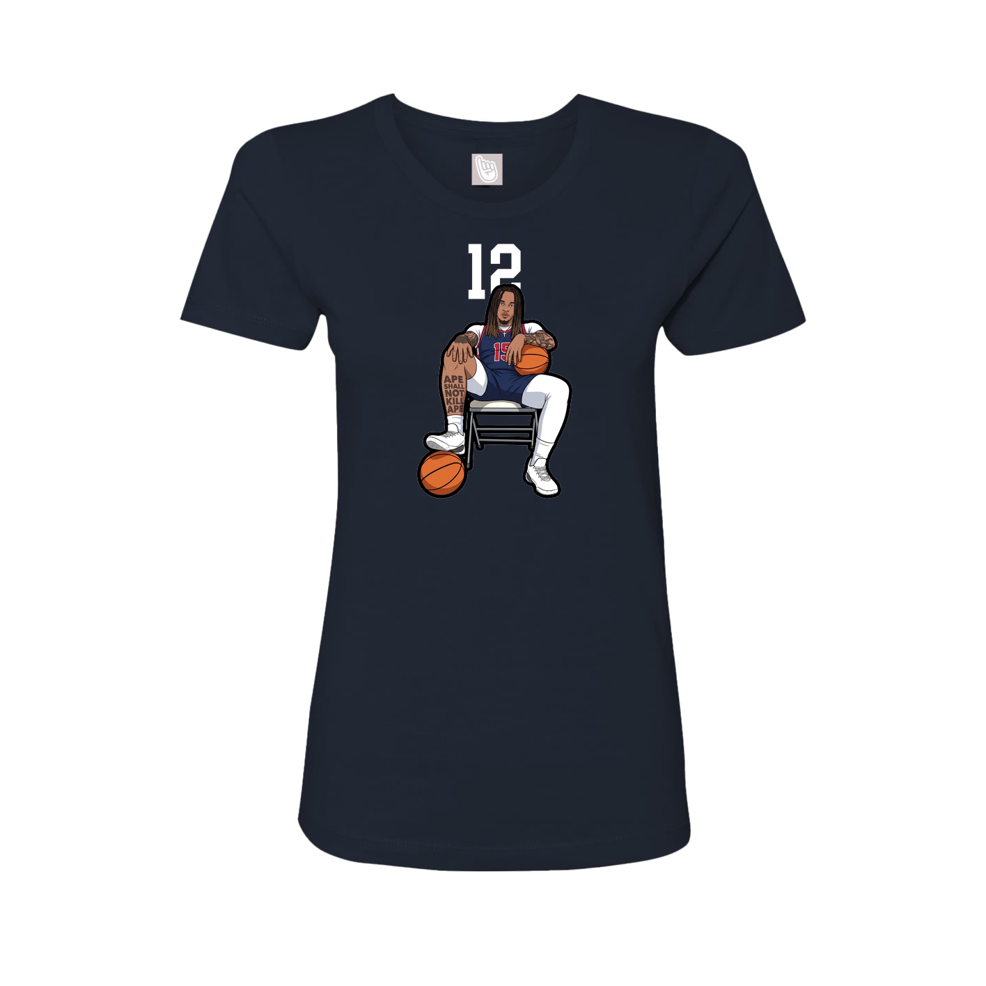 Womens Tee — Number Top in Navy