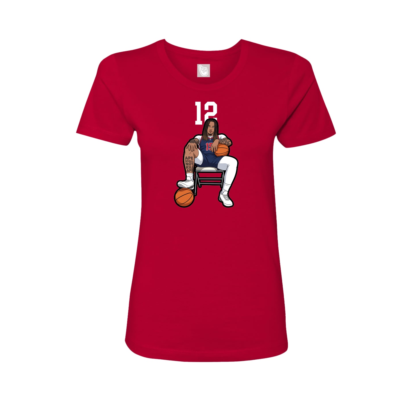 Womens Tee — Number Top in Red