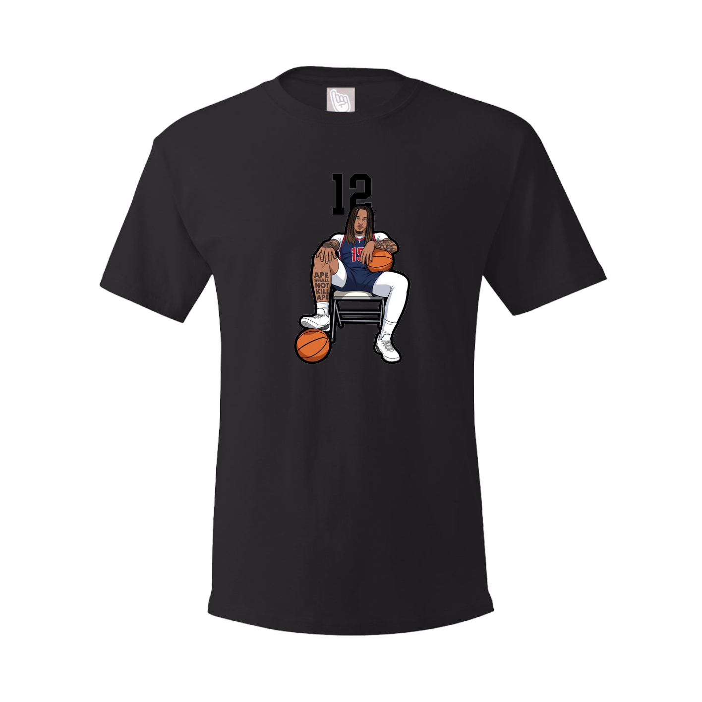 Youth Tee — Number Top in Black