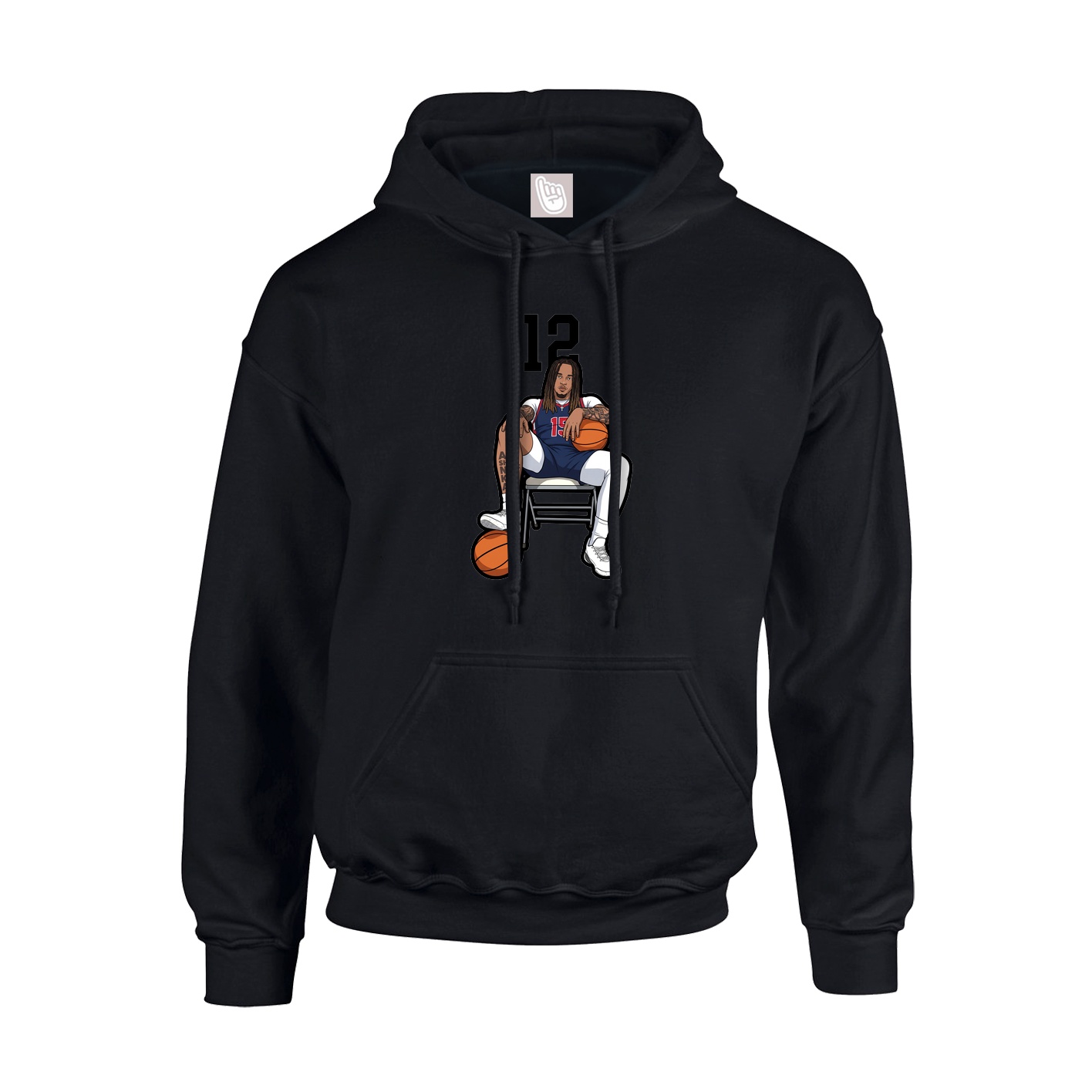 Hoodie — Number Top in Black