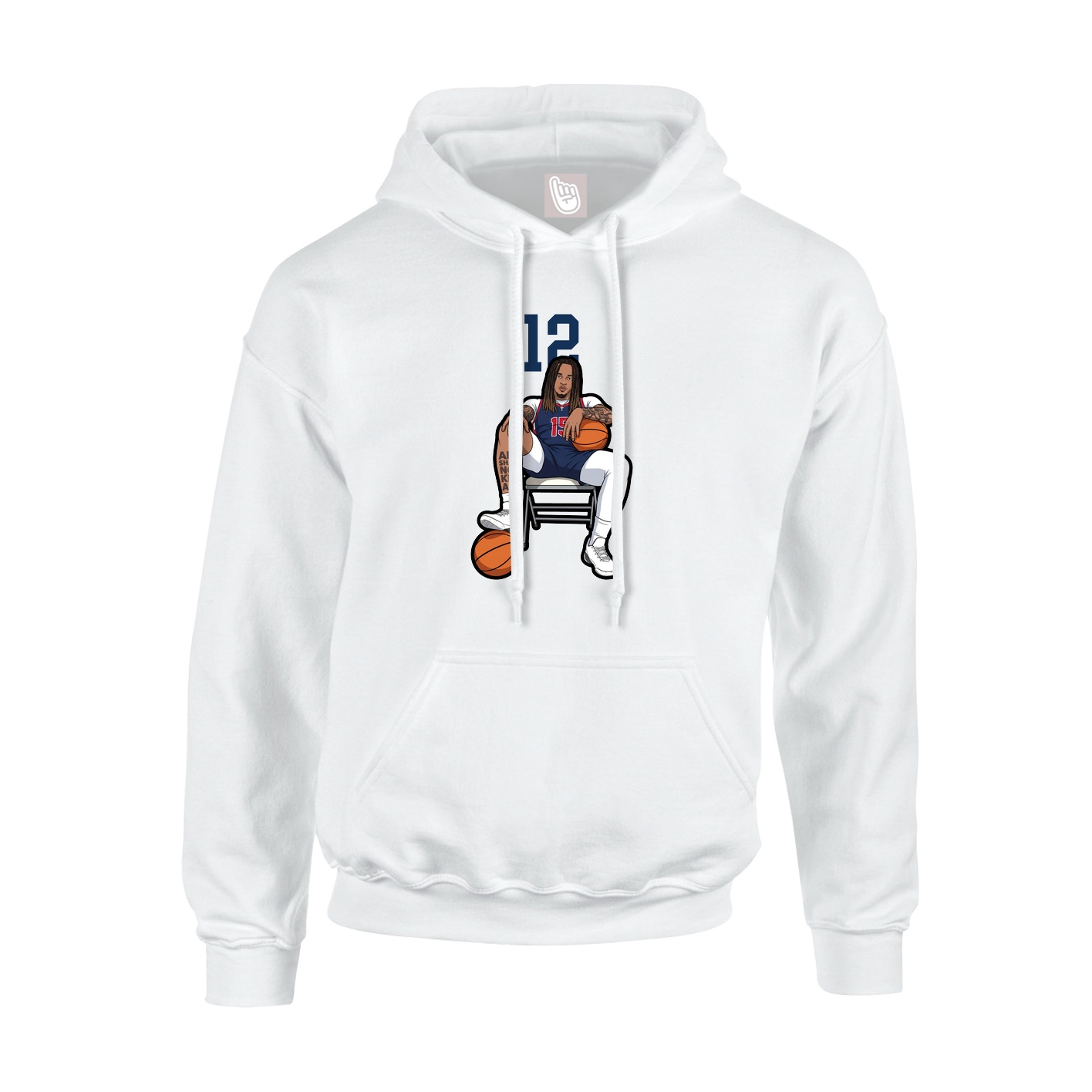 Youth Hoodie — Number Top in White