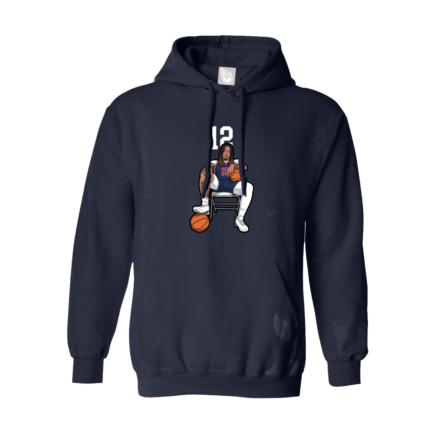 Youth Hoodie — Number Top in Navy