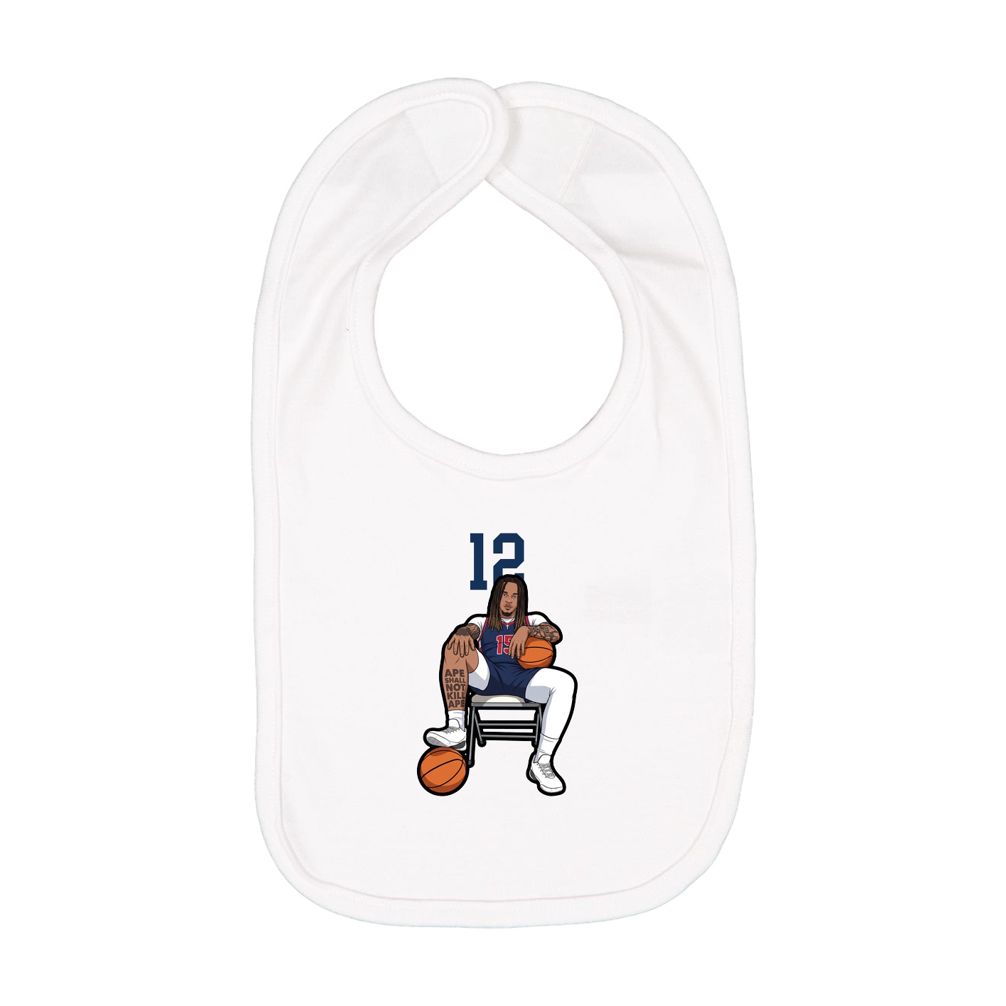 Infant Bib — Number Top in White