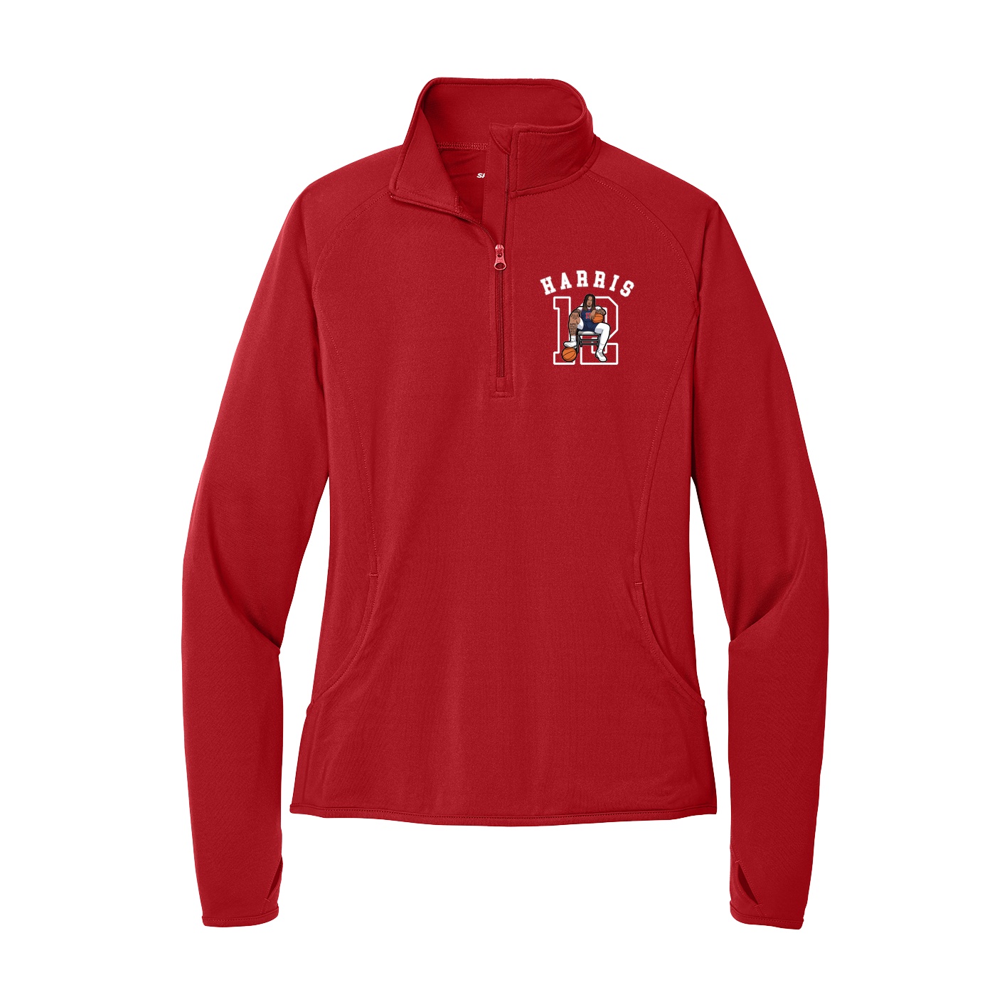Women's Q-Zip Pullover — Shirsey Arch in Red