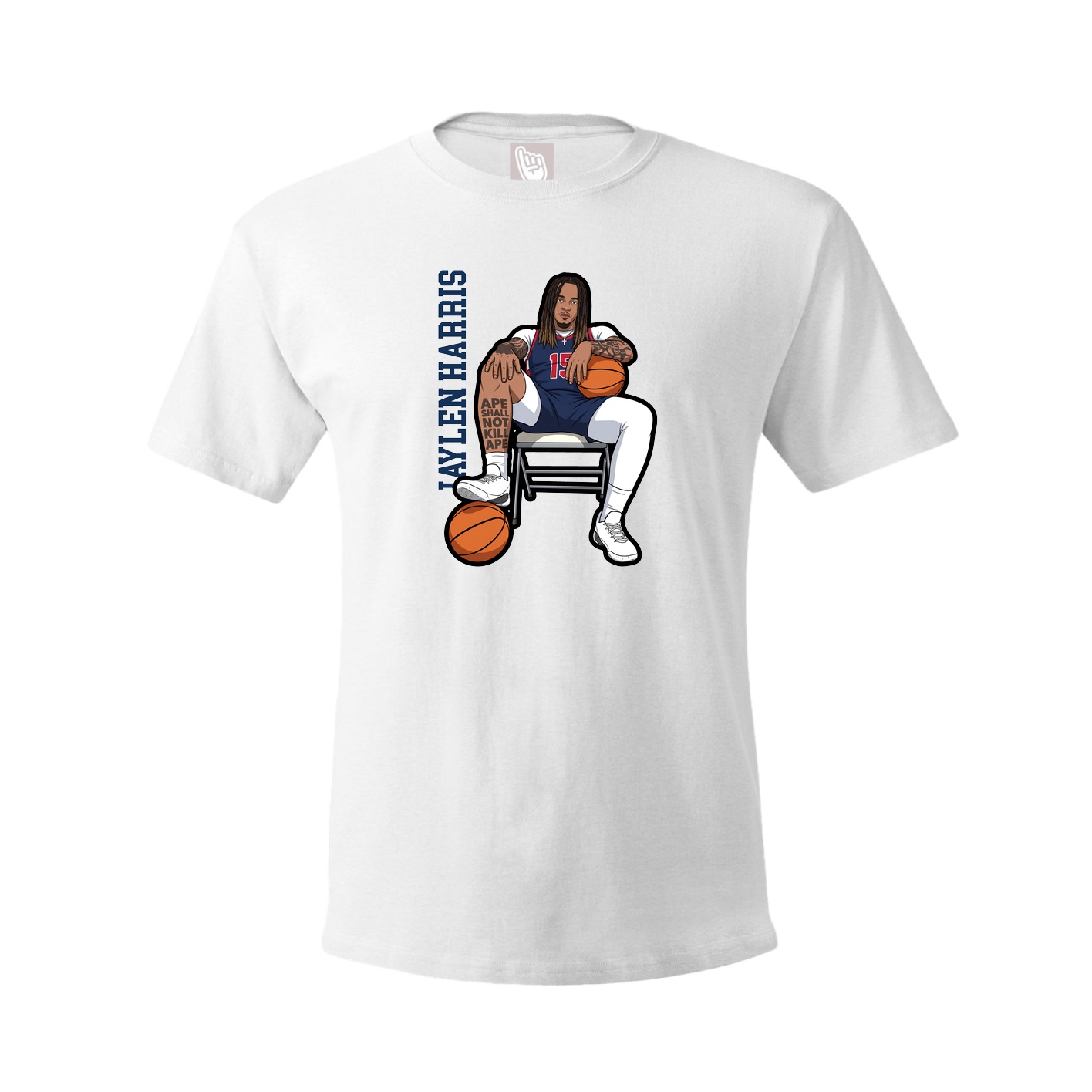Youth Tee — Name Vertical in White