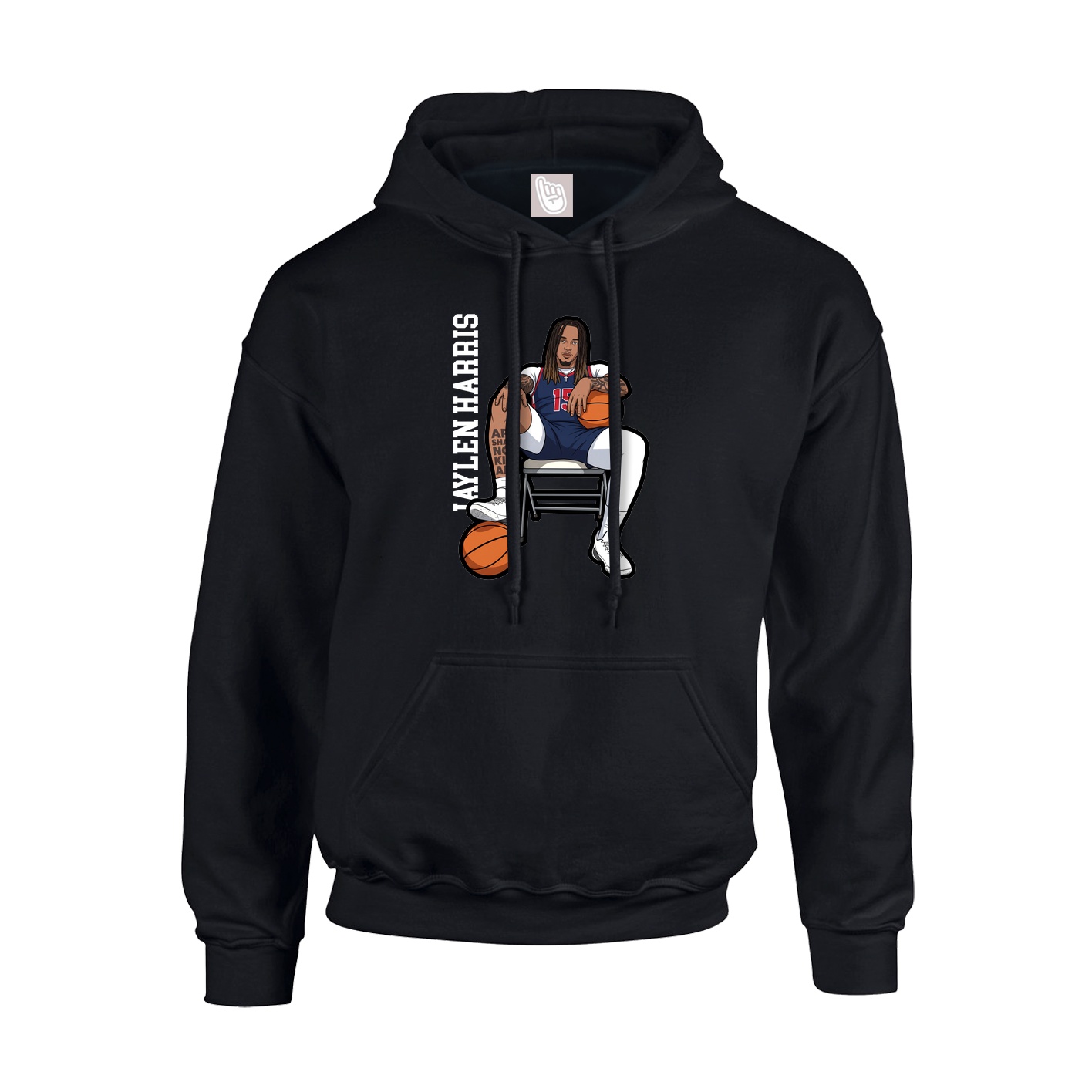 Hoodie — Name Vertical in Black