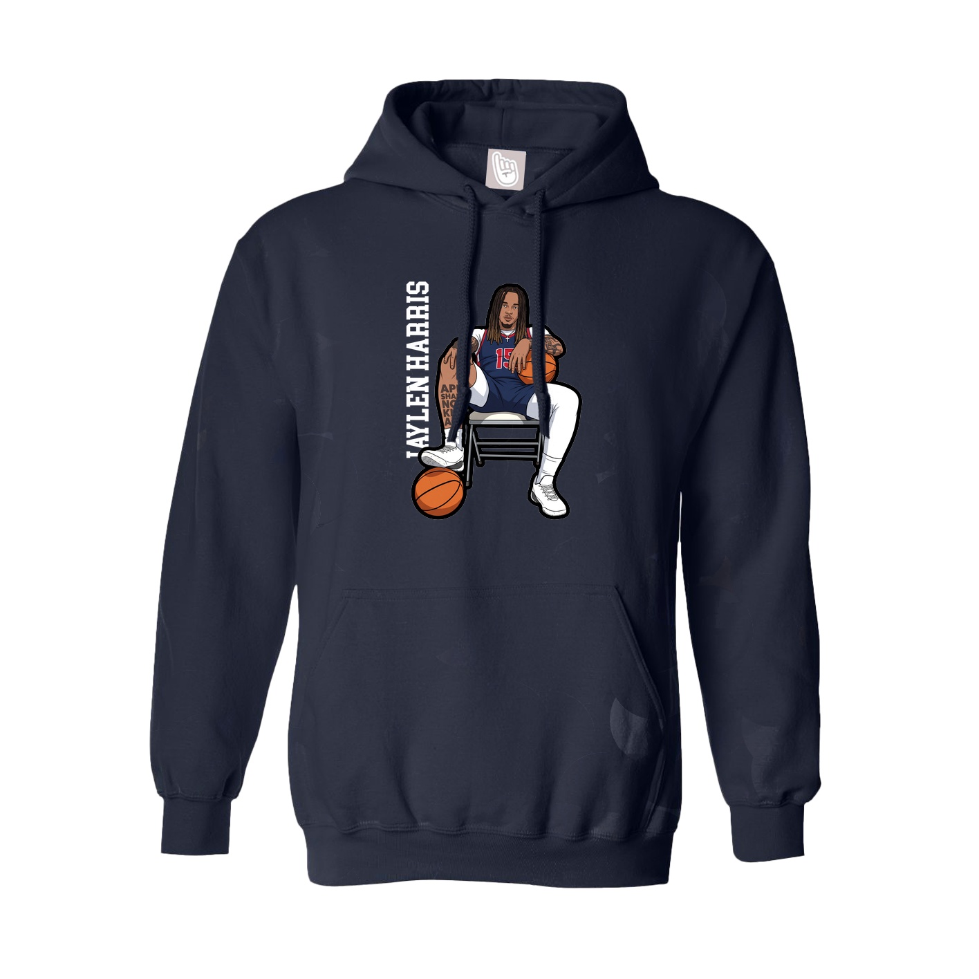 Youth Hoodie — Name Vertical in Navy