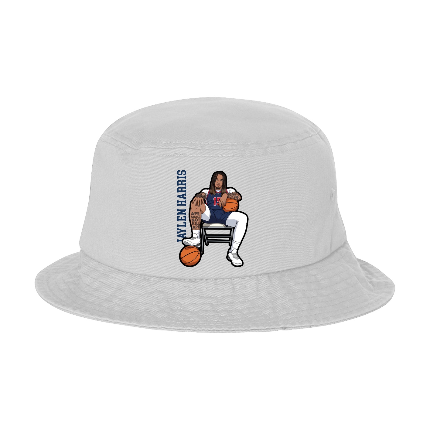 Bucket Cap — Name Vertical in White
