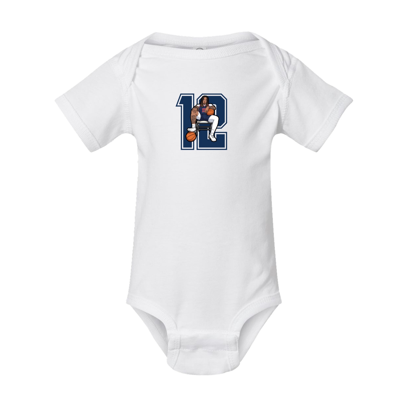 Baby Onesie — Number in White