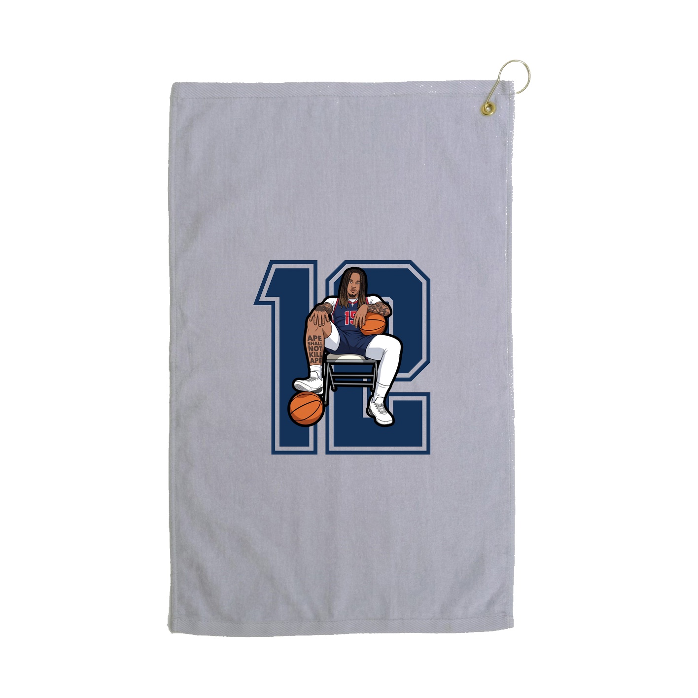 Golf Towel — Number in Grey