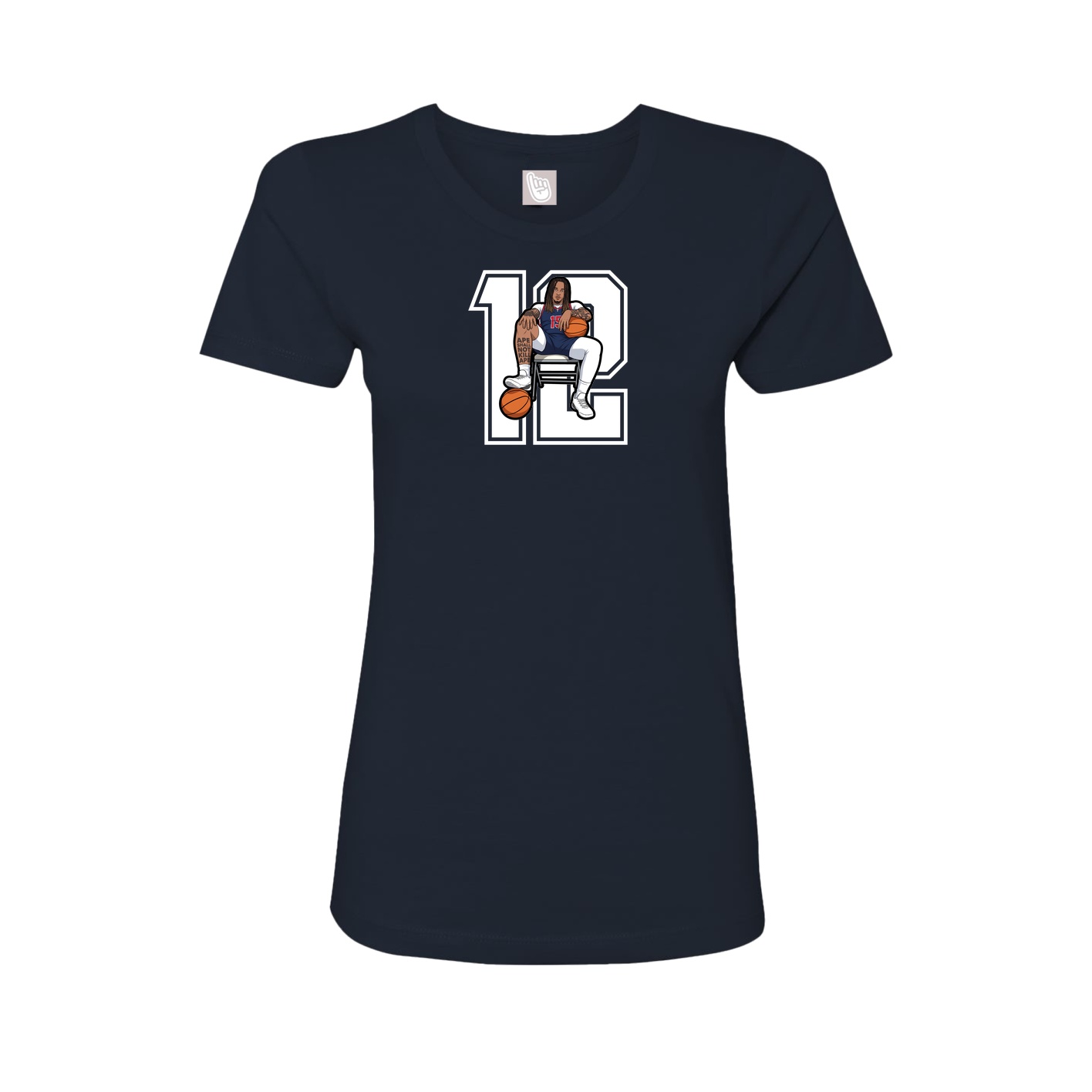 Womens Tee — Number in Navy