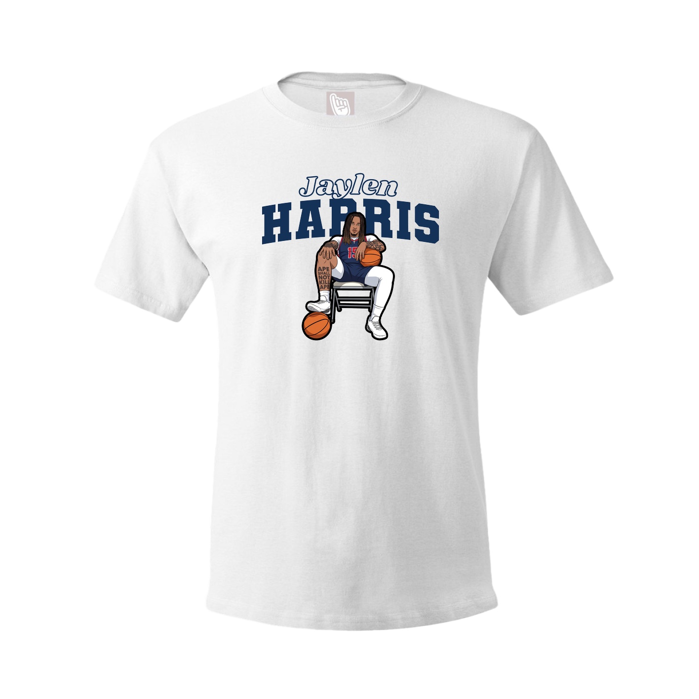Youth Tee — Name Arch in White