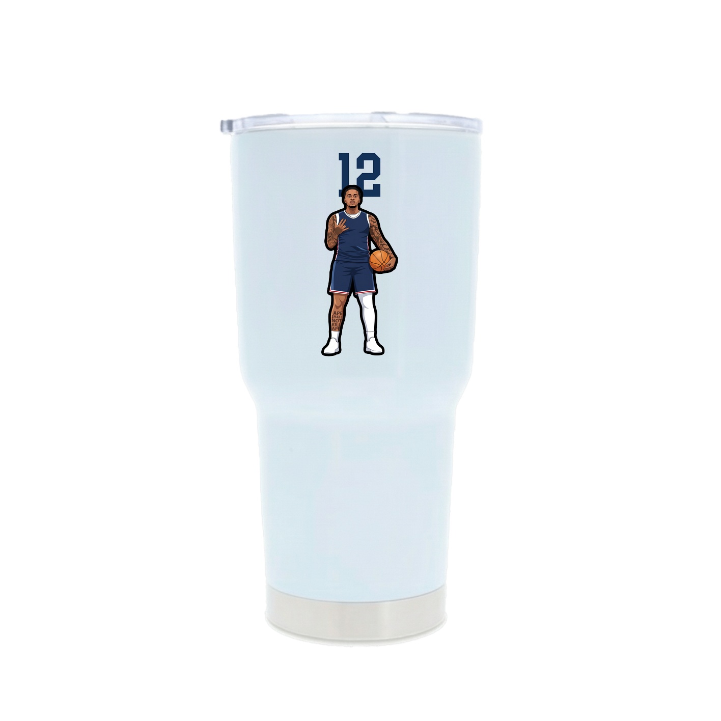 30oz Stainless Steel Tumbler — Number Top in White