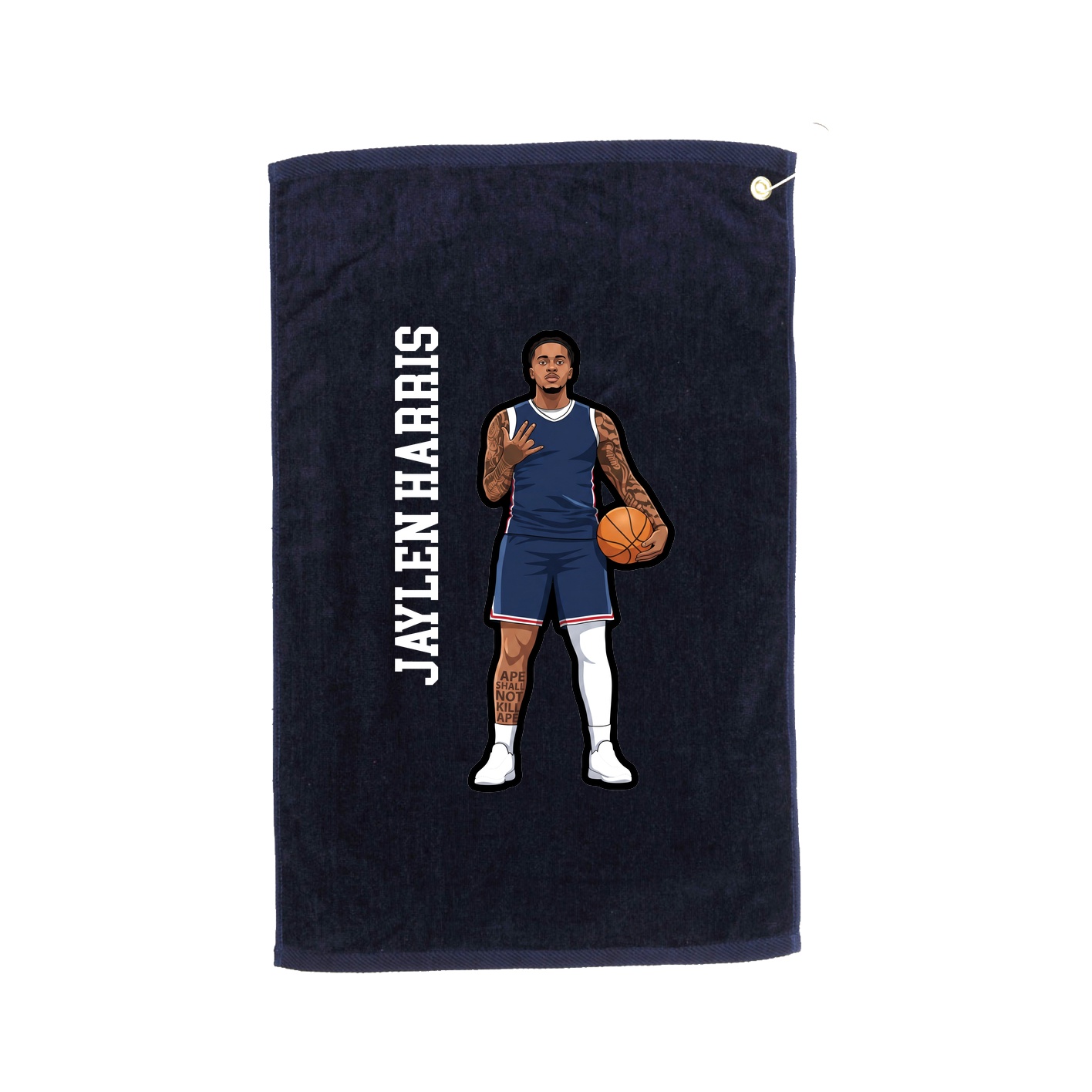Golf Towel — Name Vertical in Navy