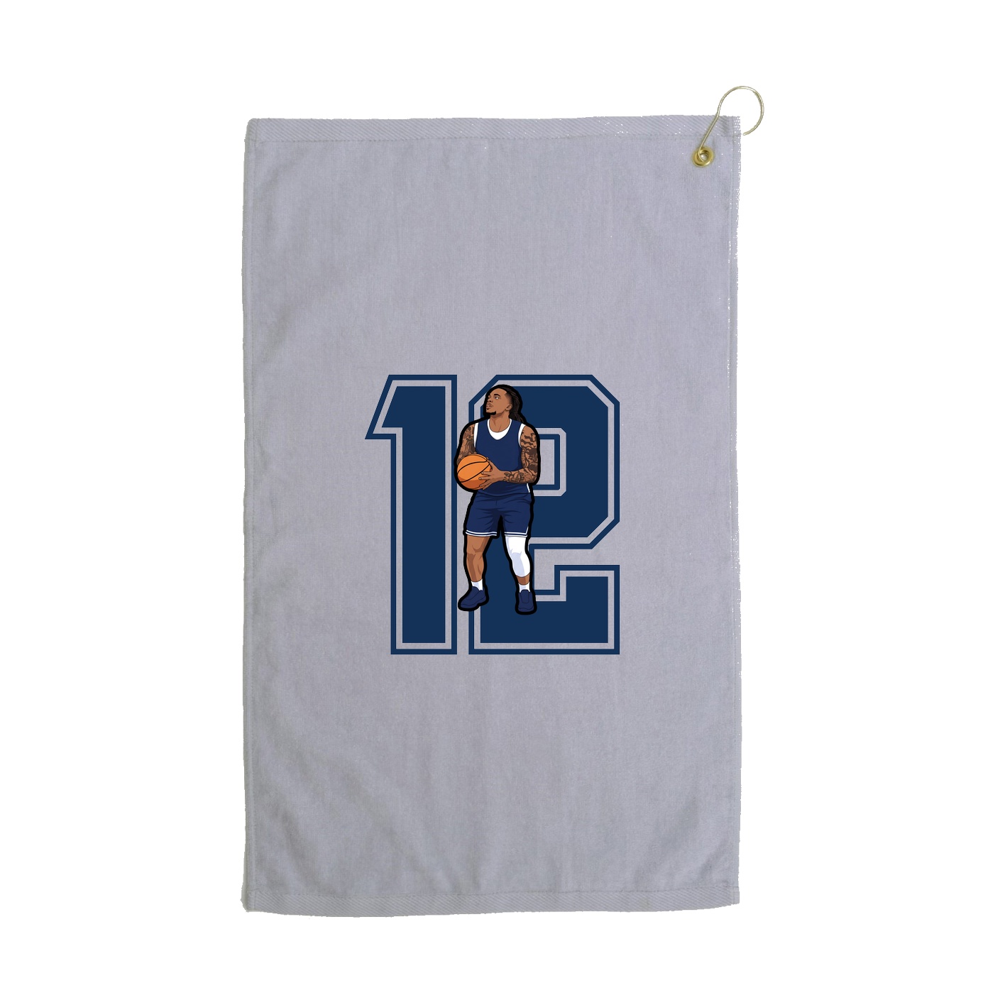 Golf Towel — Number in Grey