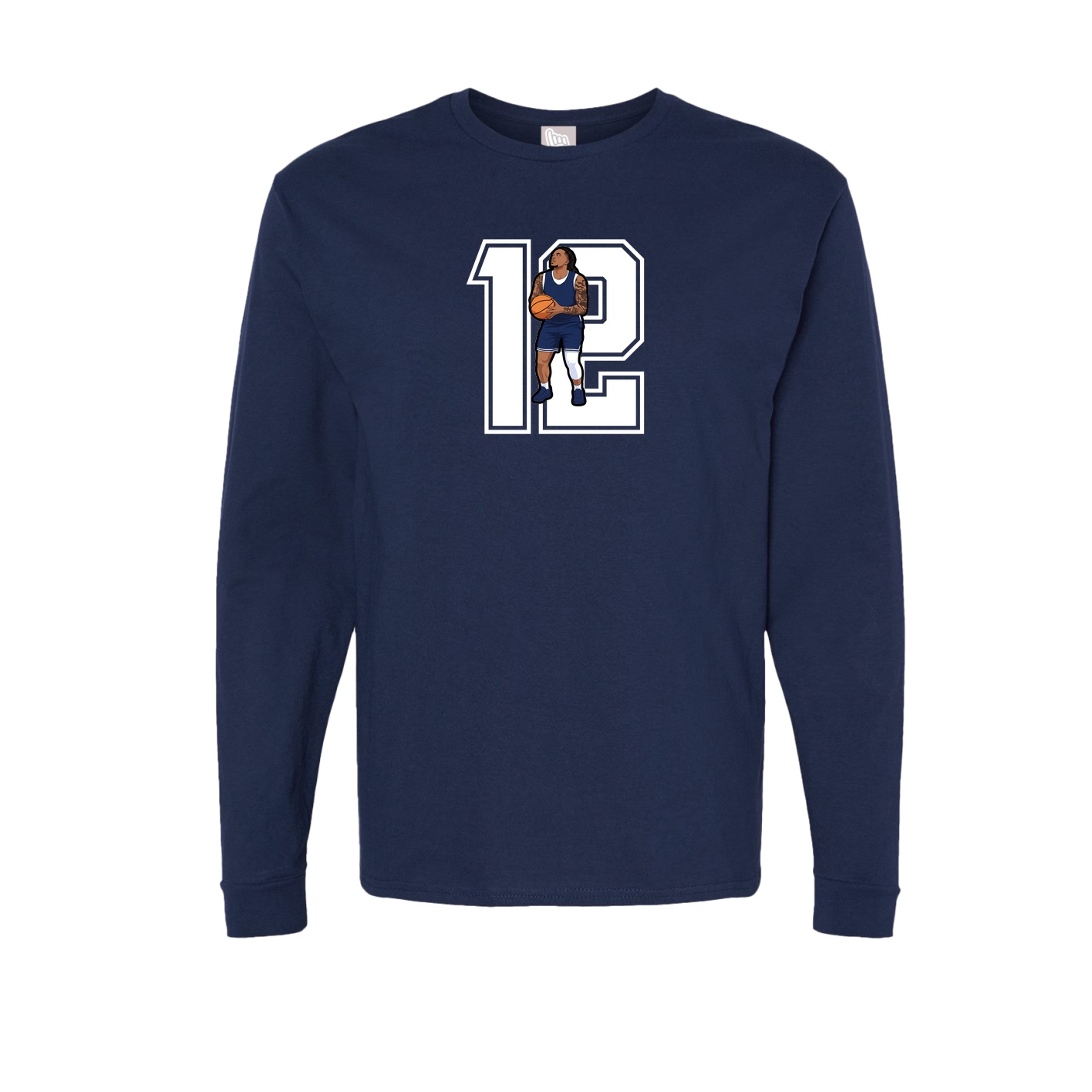 Long Sleeve Tee — Number in Navy