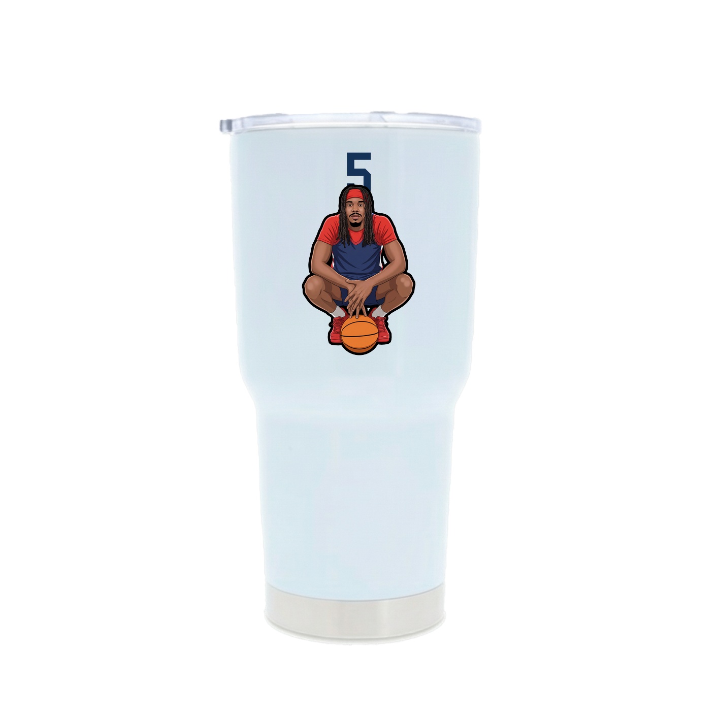 30oz Stainless Steel Tumbler — Number Top in White