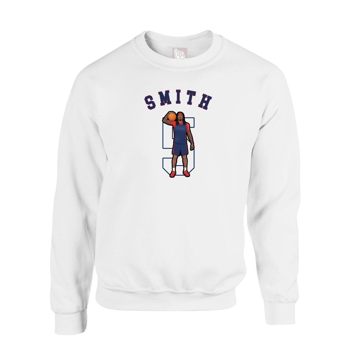 Fleece Crew — Shirsey Arch in White