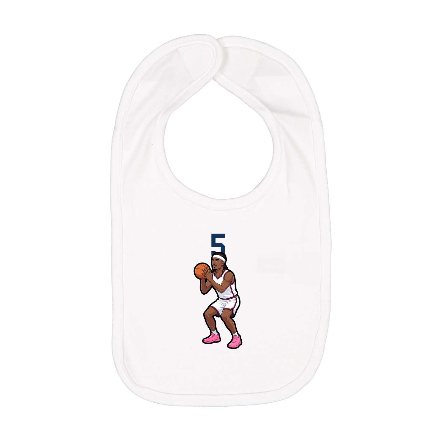 Infant Bib — Number Top in White