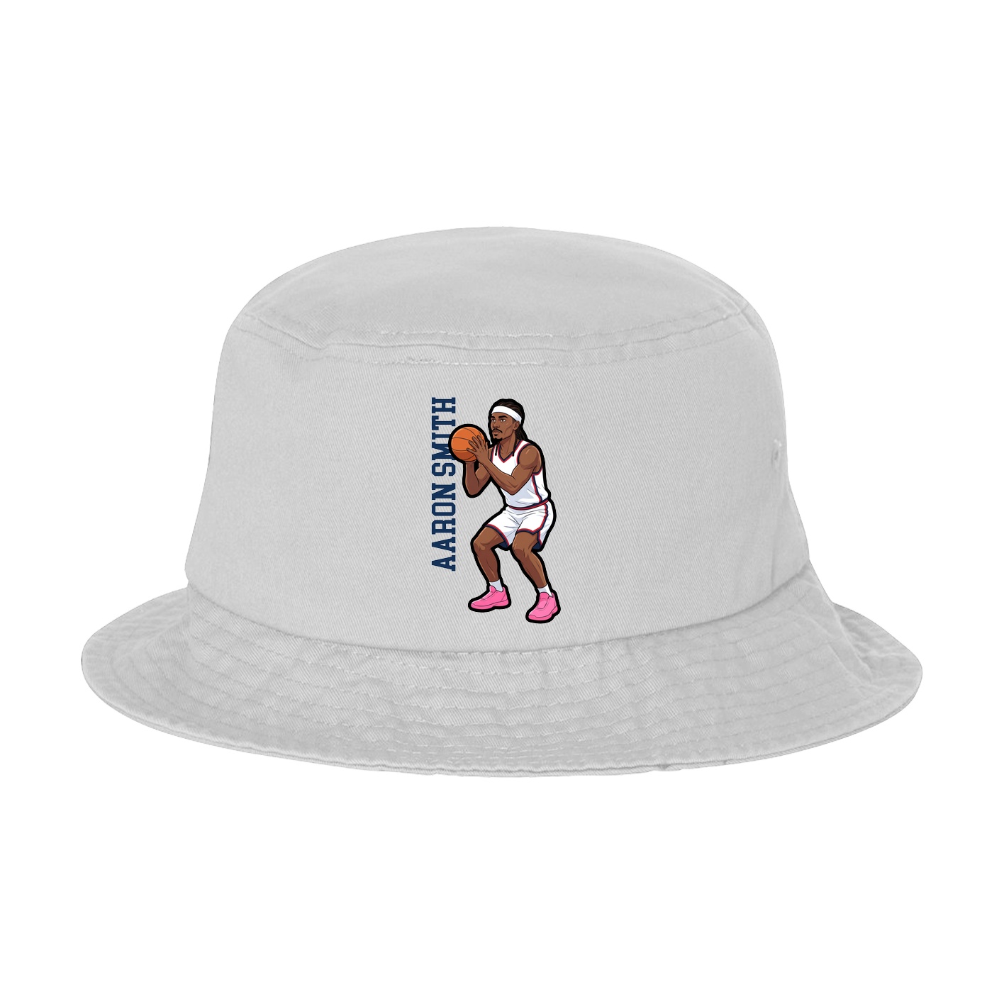 Bucket Cap — Name Vertical in White