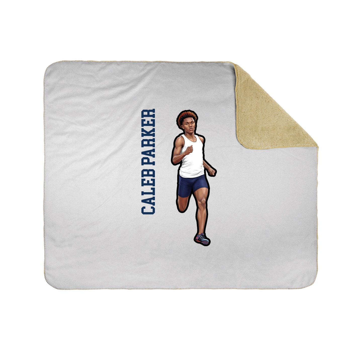Throw Blanket — Name Vertical in White