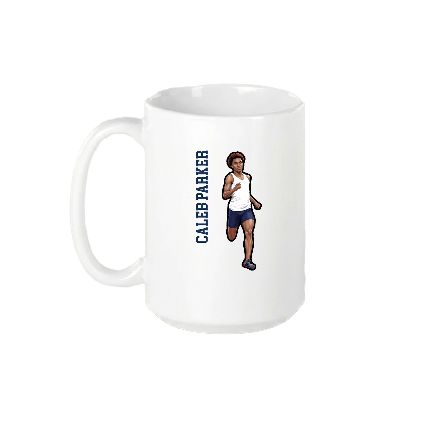 15oz Coffee Mug — Name Vertical in White