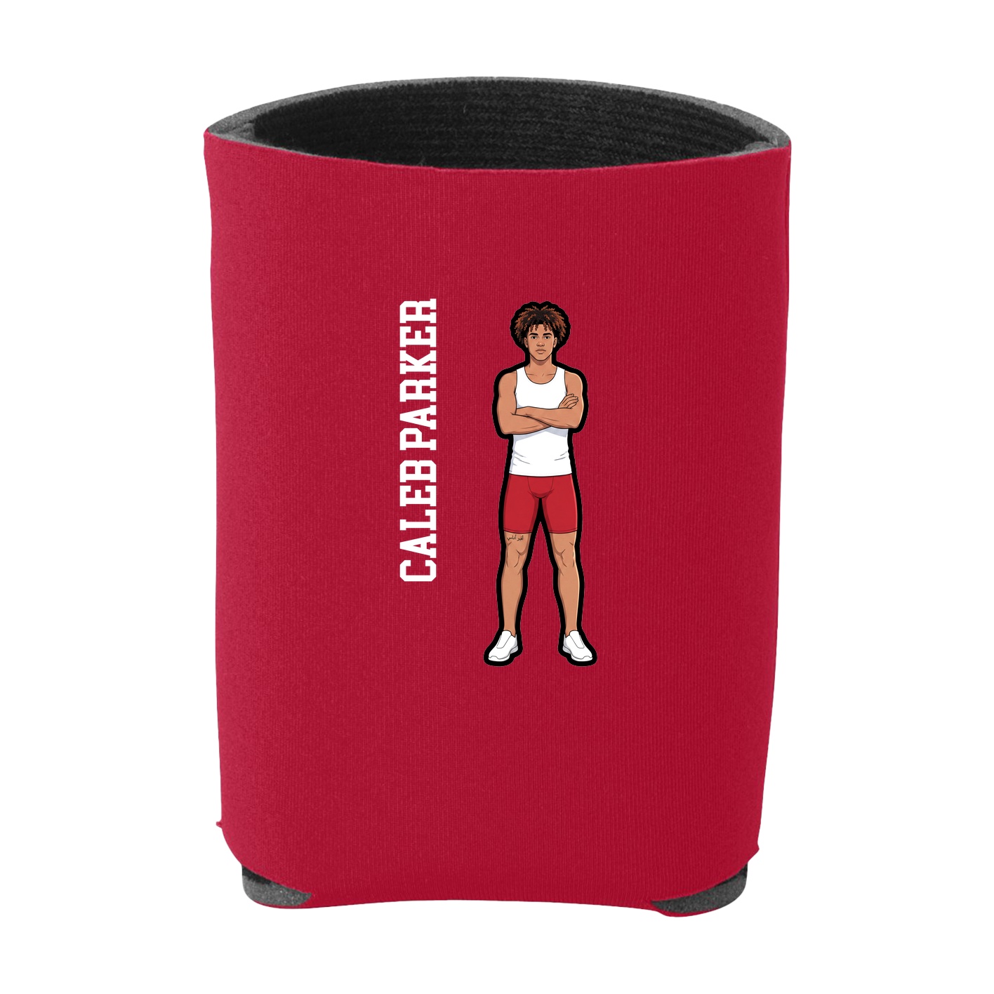 Can Holder — Name Vertical in Red