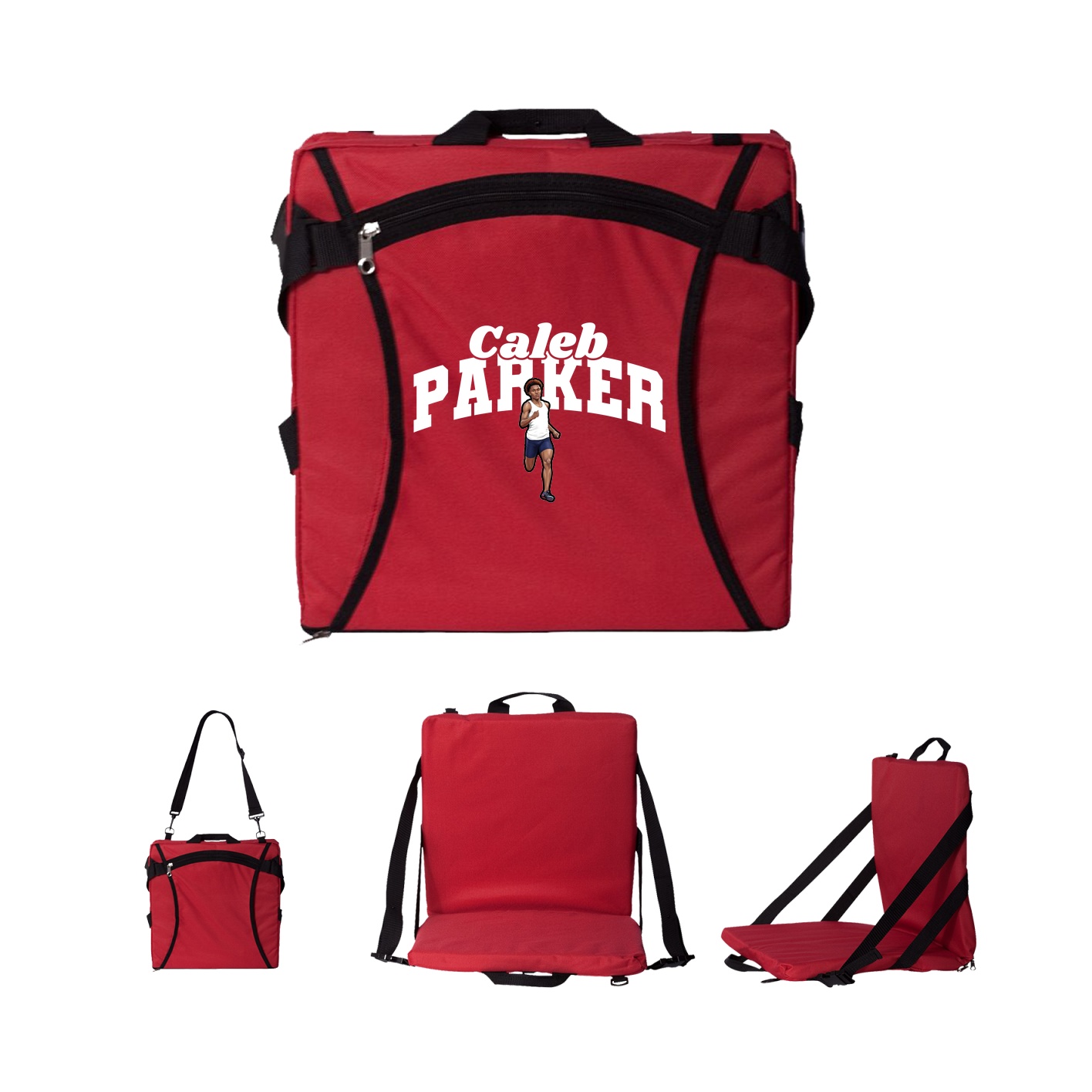 Folding Stadium Seat — Signature Arch in Red
