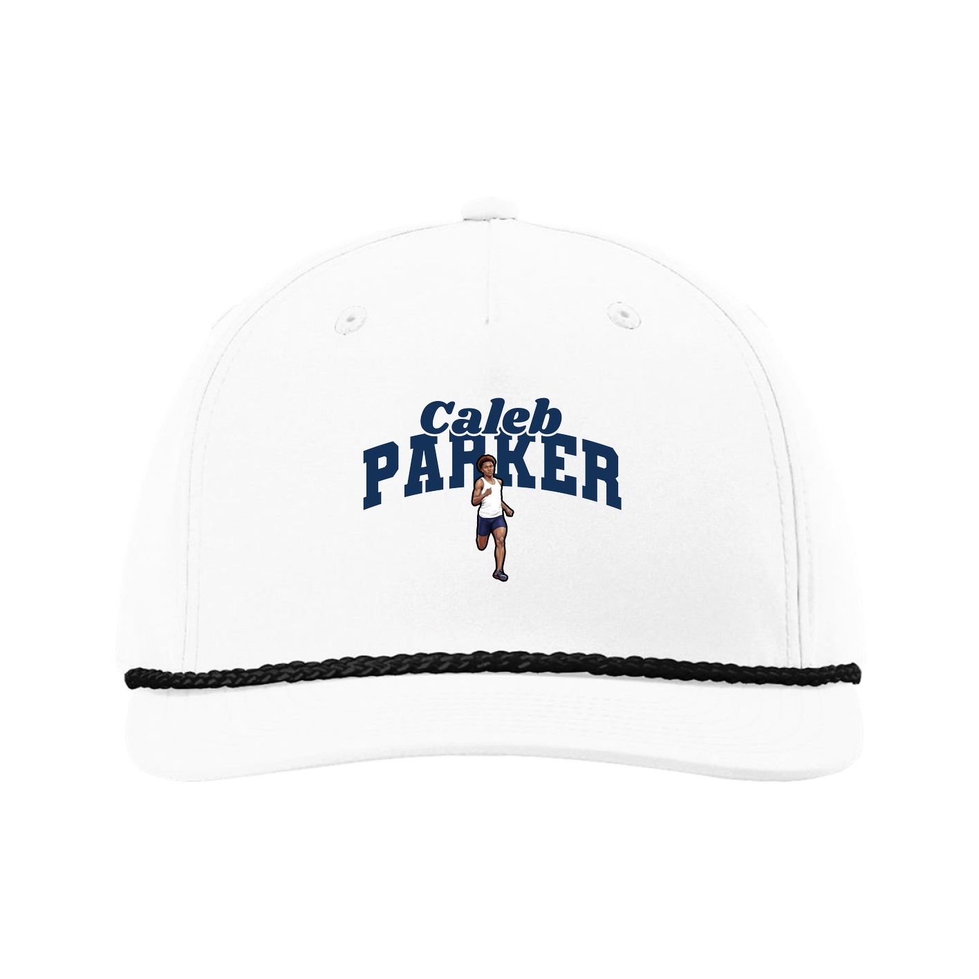 Five-Panel Classic Rope Cap — Signature Arch in White