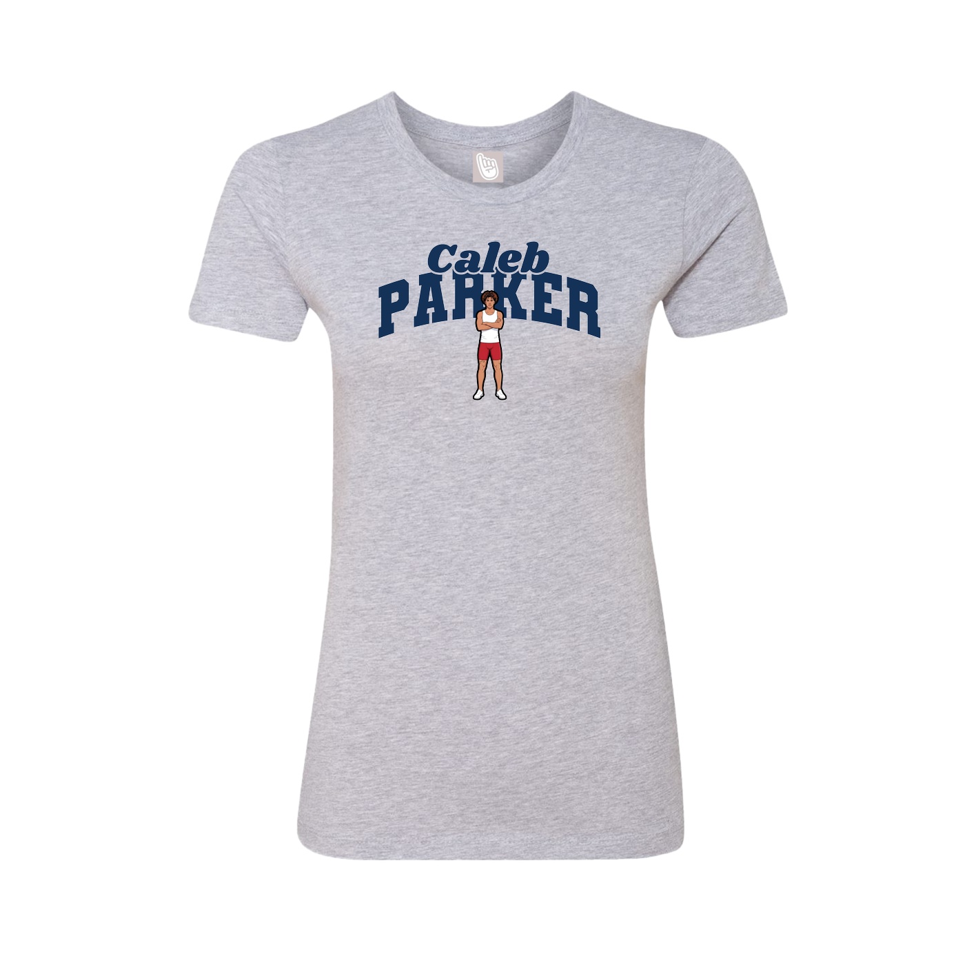 Fitted Women's Tee — Signature Arch in Grey