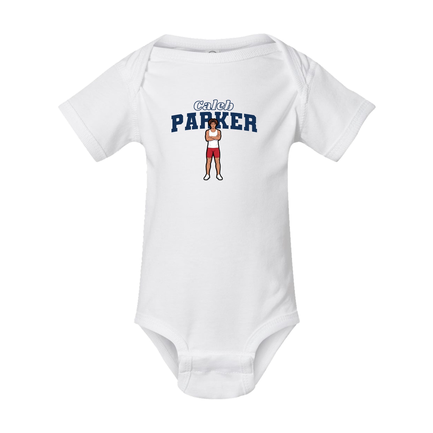 Baby Onesie — Name Arch in White