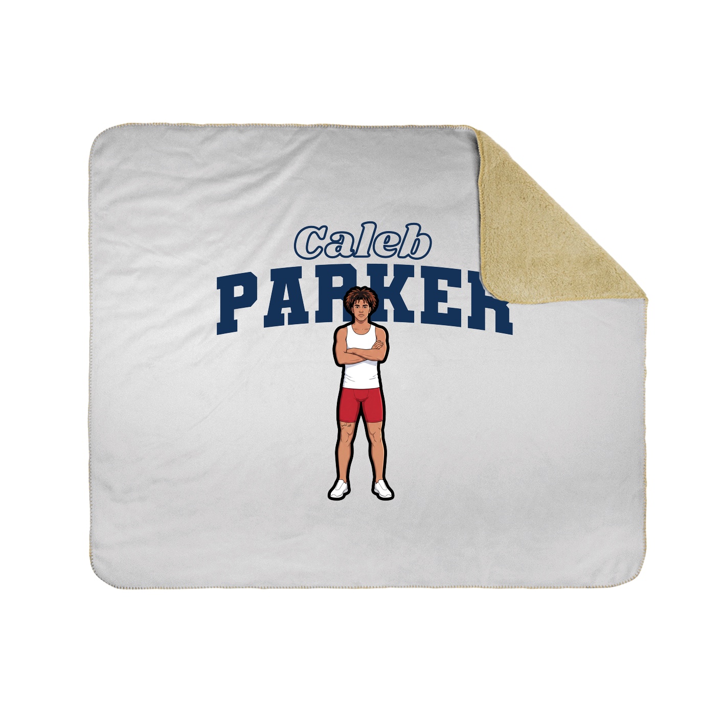 Throw Blanket — Name Arch in White