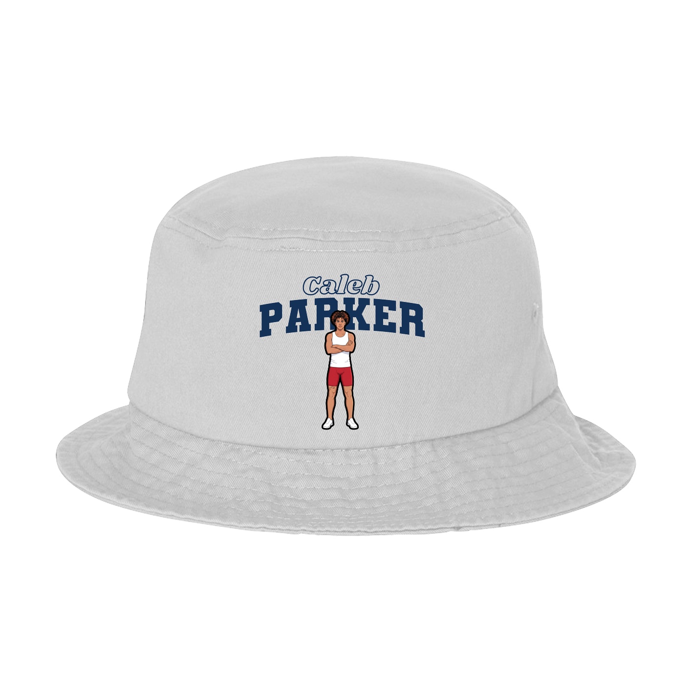 Bucket Cap — Name Arch in White