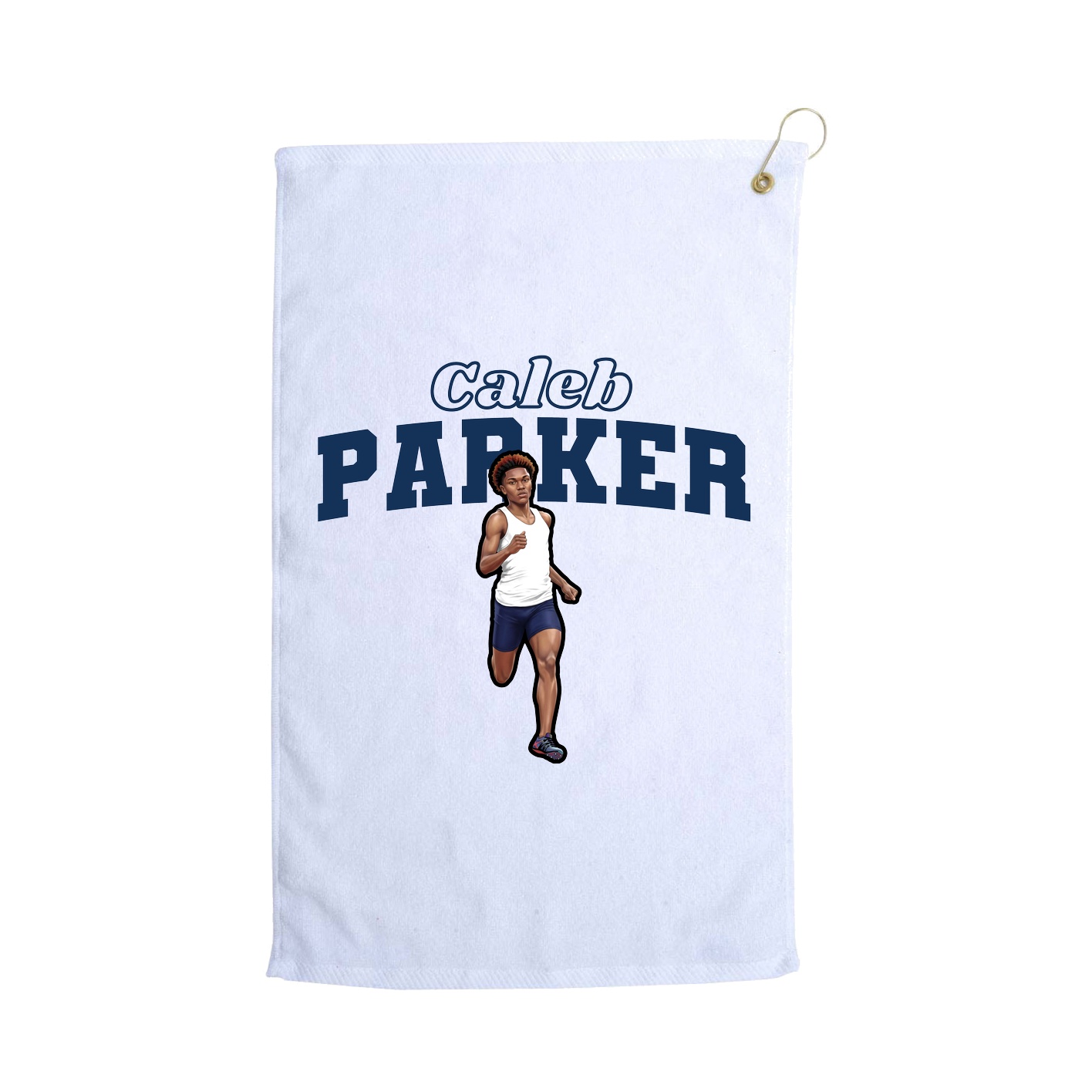 Golf Towel — Name Arch in White