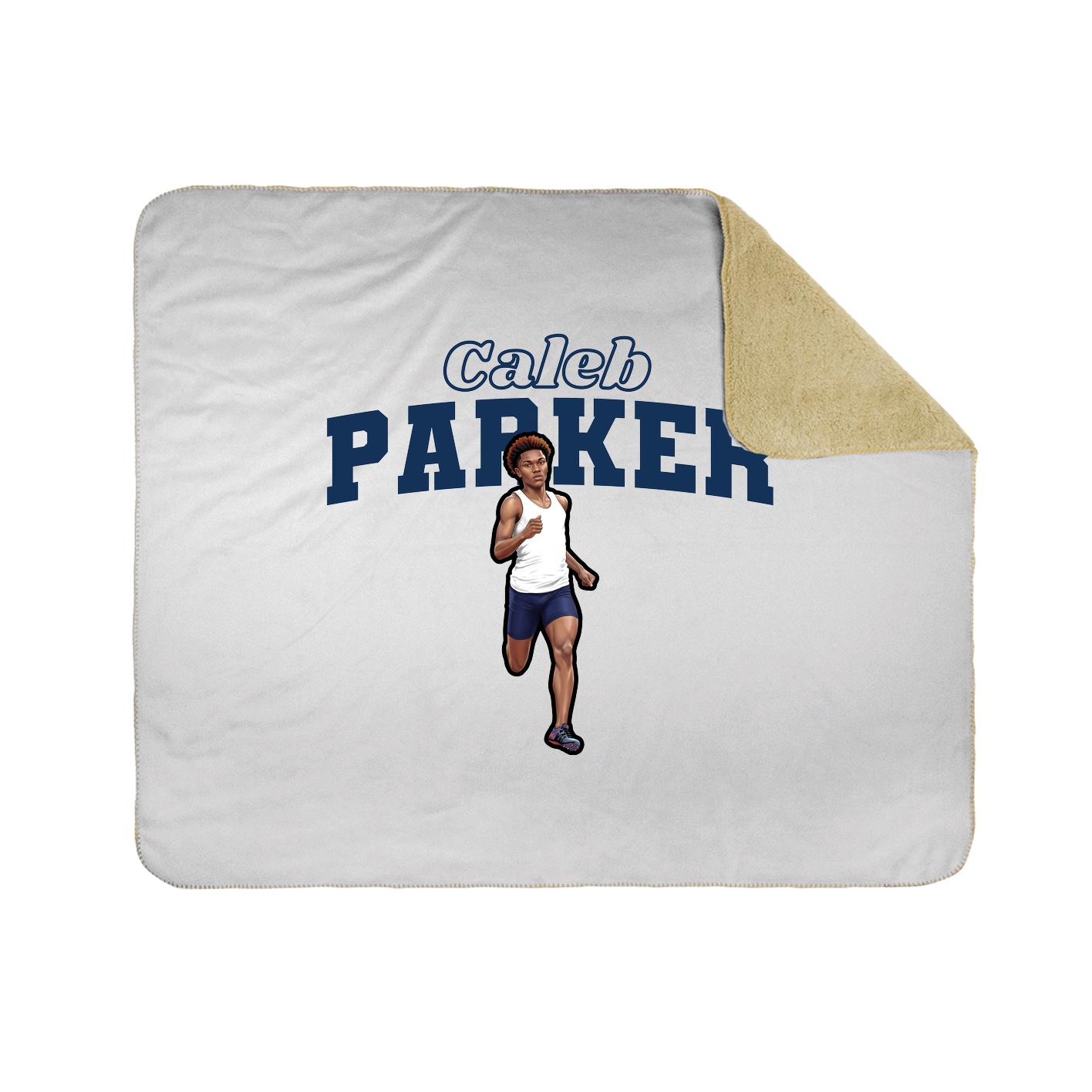 Throw Blanket — Name Arch in White