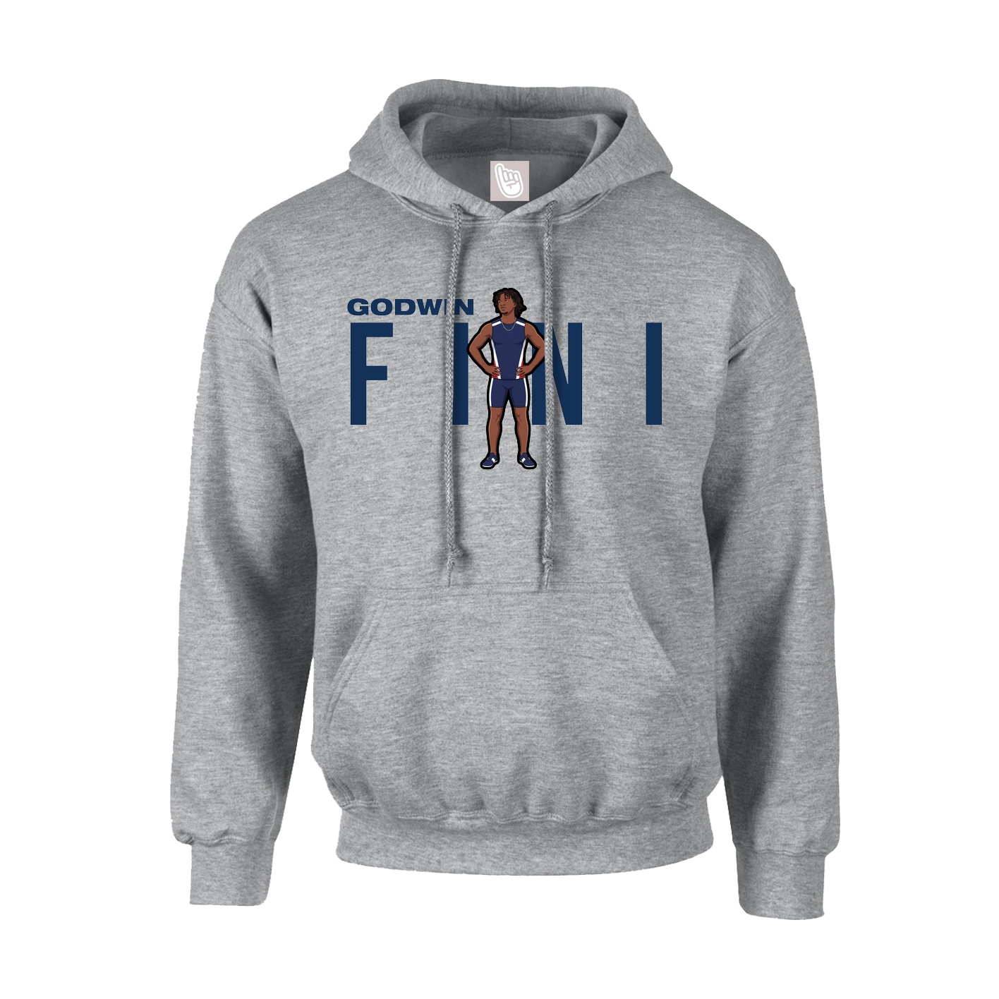 Hoodie — Player Name in Grey