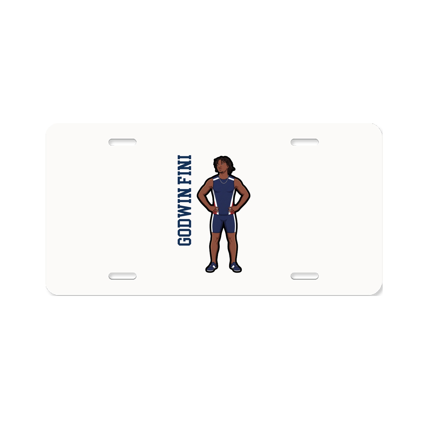 License Plate — Name Vertical in Classic