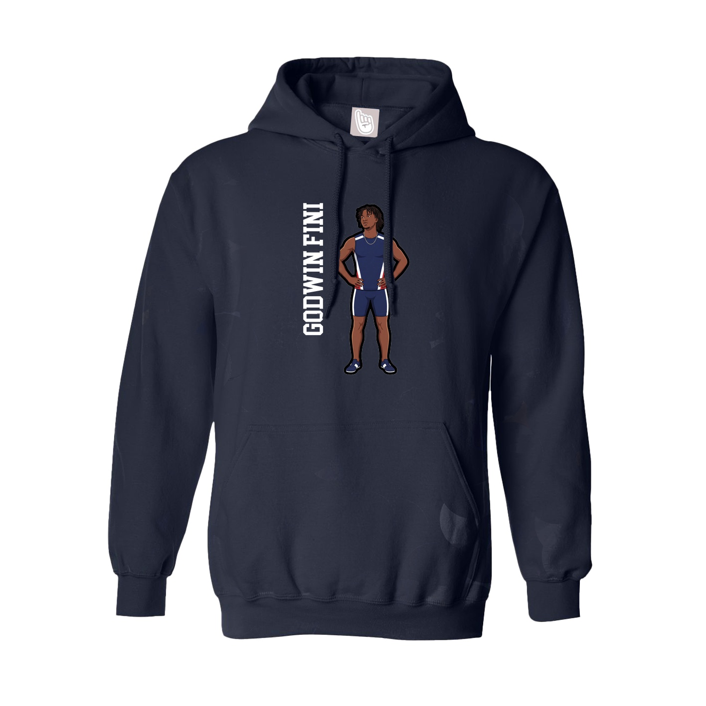 Youth Hoodie — Name Vertical in Navy