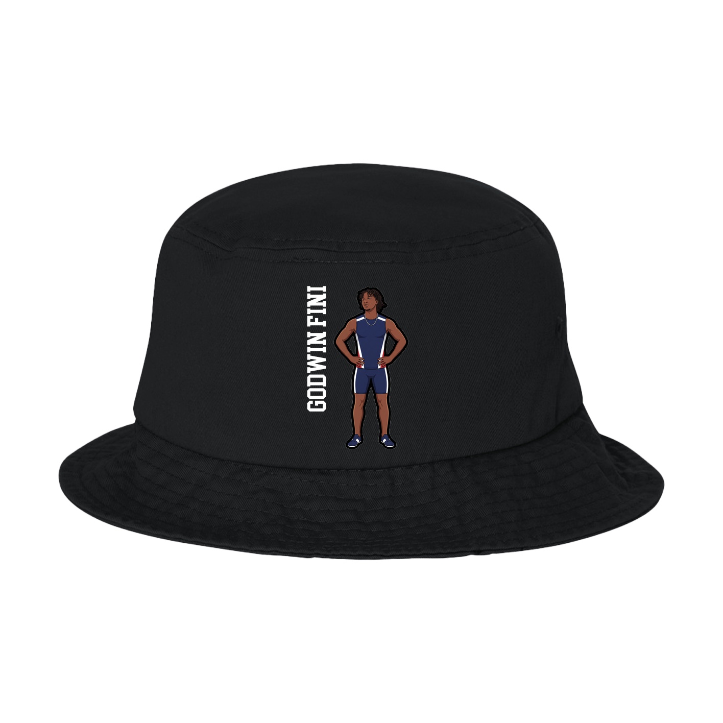 Bucket Cap — Name Vertical in Black