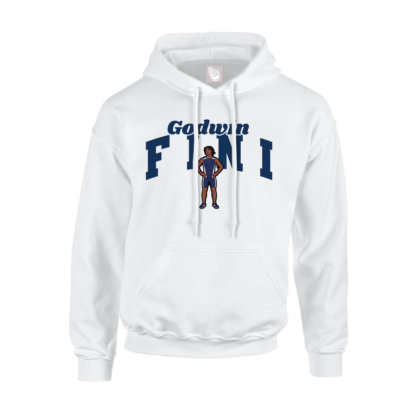 Youth Hoodie — Signature Arch in White