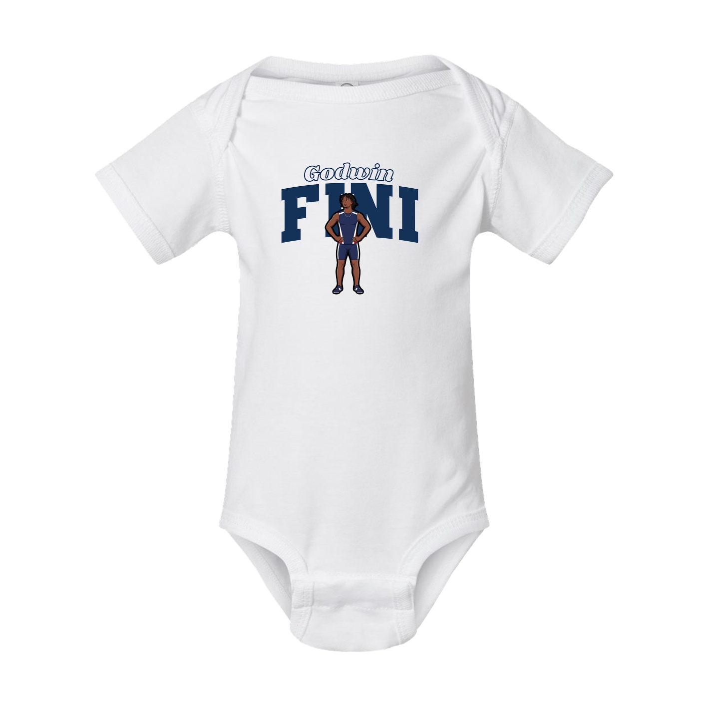 Baby Onesie — Name Arch in White
