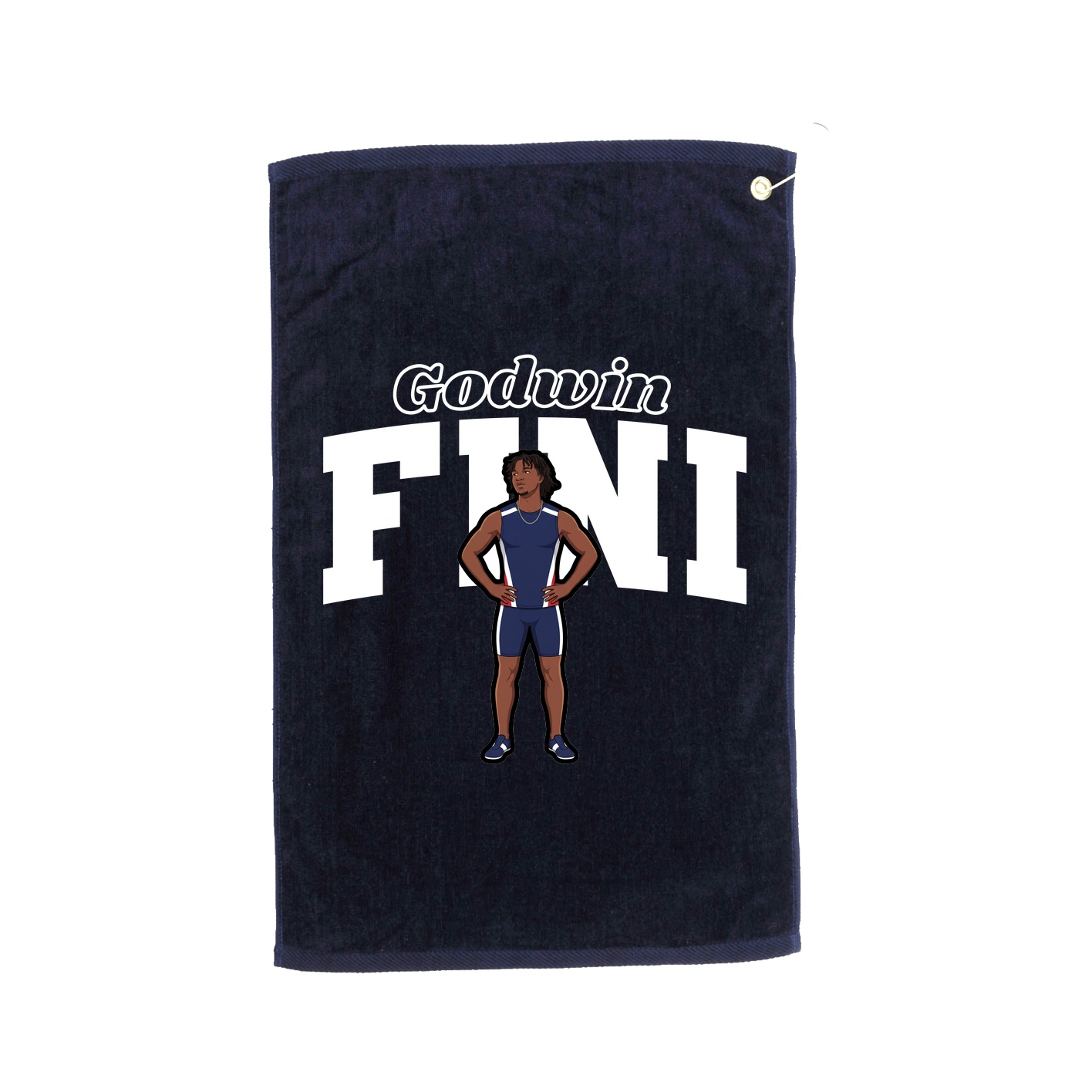 Golf Towel — Name Arch in Navy