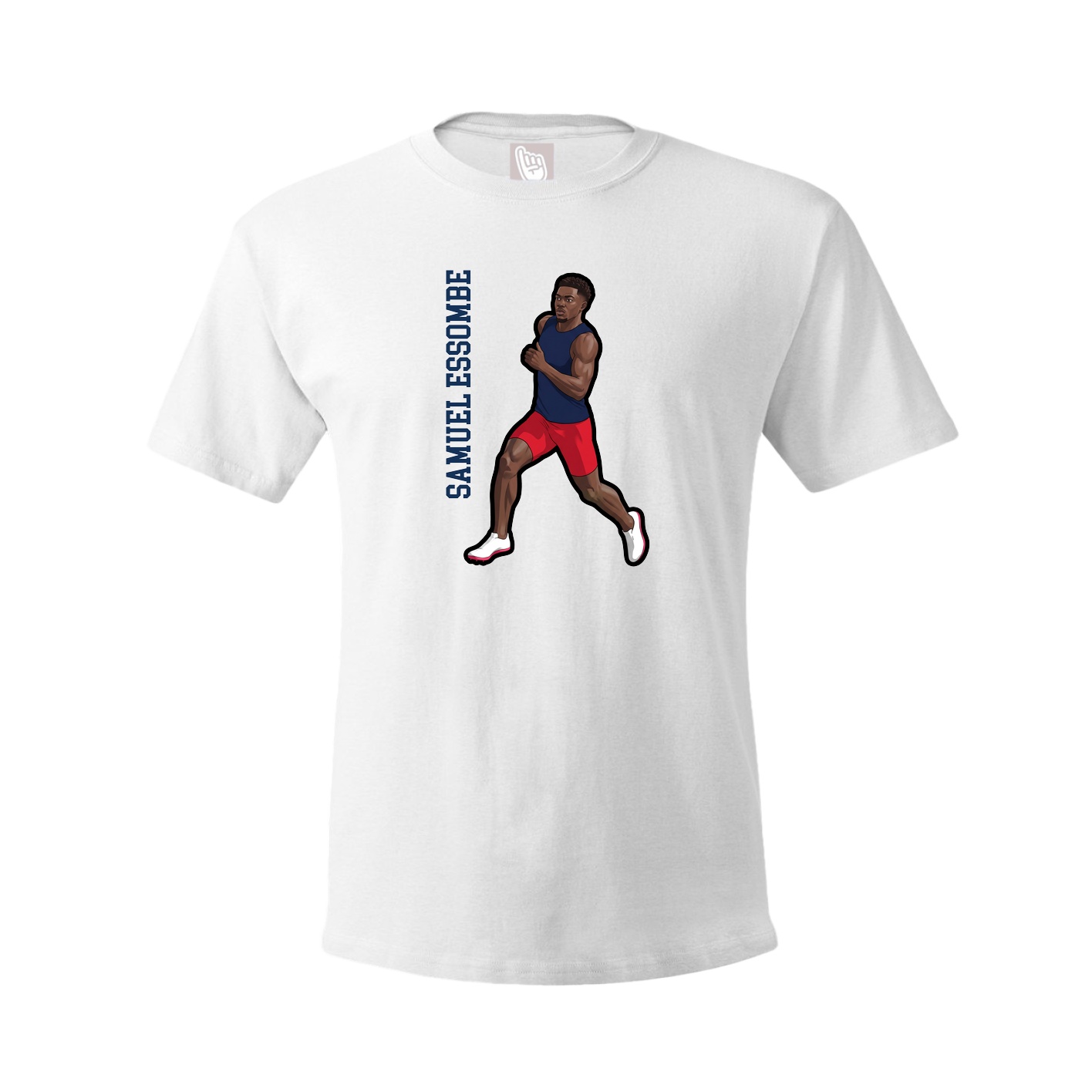 Tee — Name Vertical in White